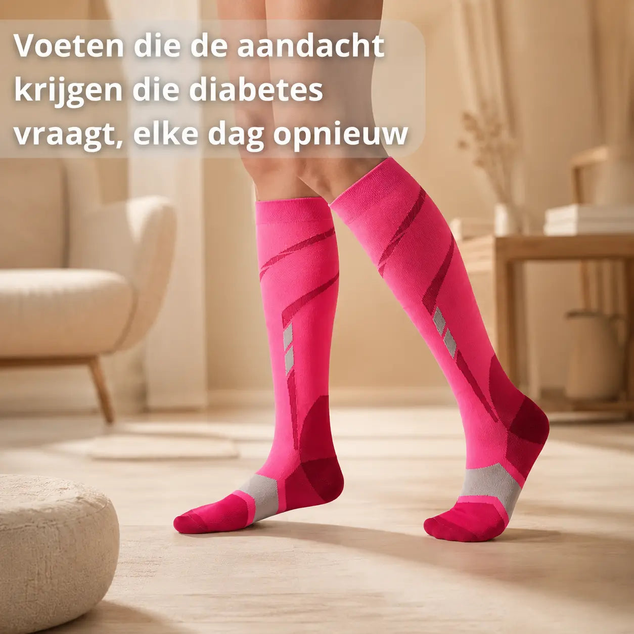 Compressiekousen diabetische voeten, zachte druk