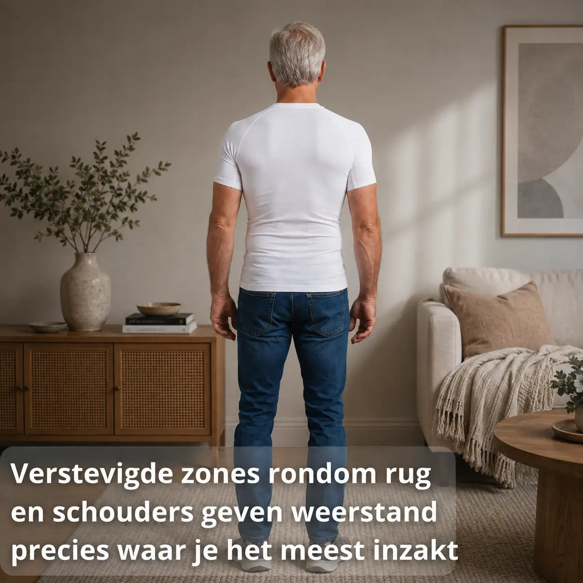Compressie shirt heren zwart, ademend materiaal
