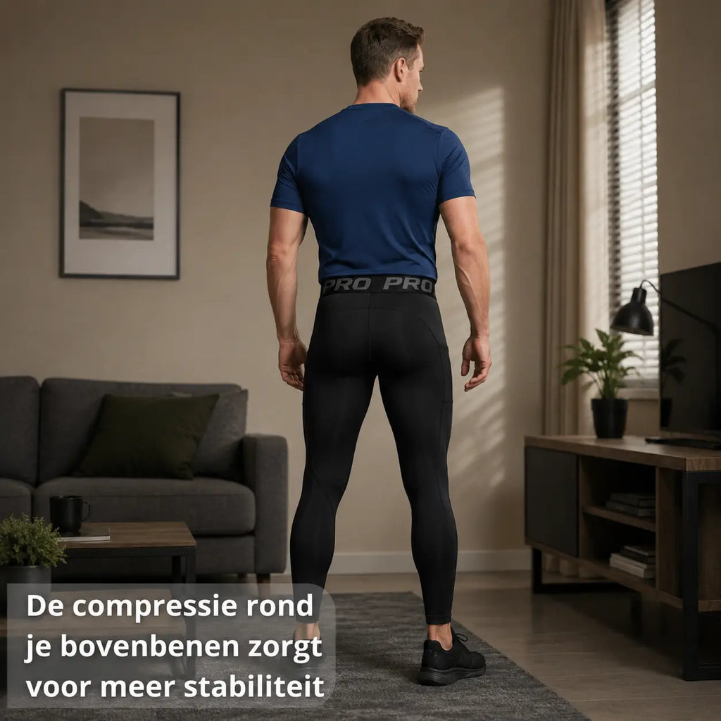 Postuur broek heren zwart, ademend materiaal