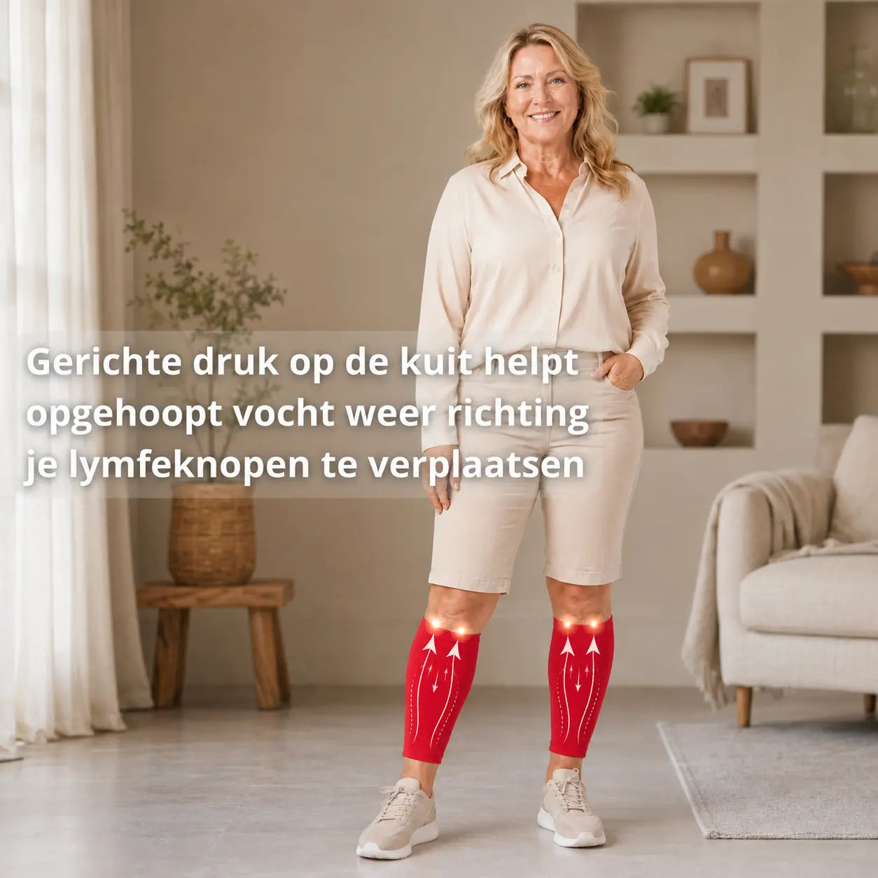 Compressie kuitmouw lipoedeem, zonder voetgedeelte