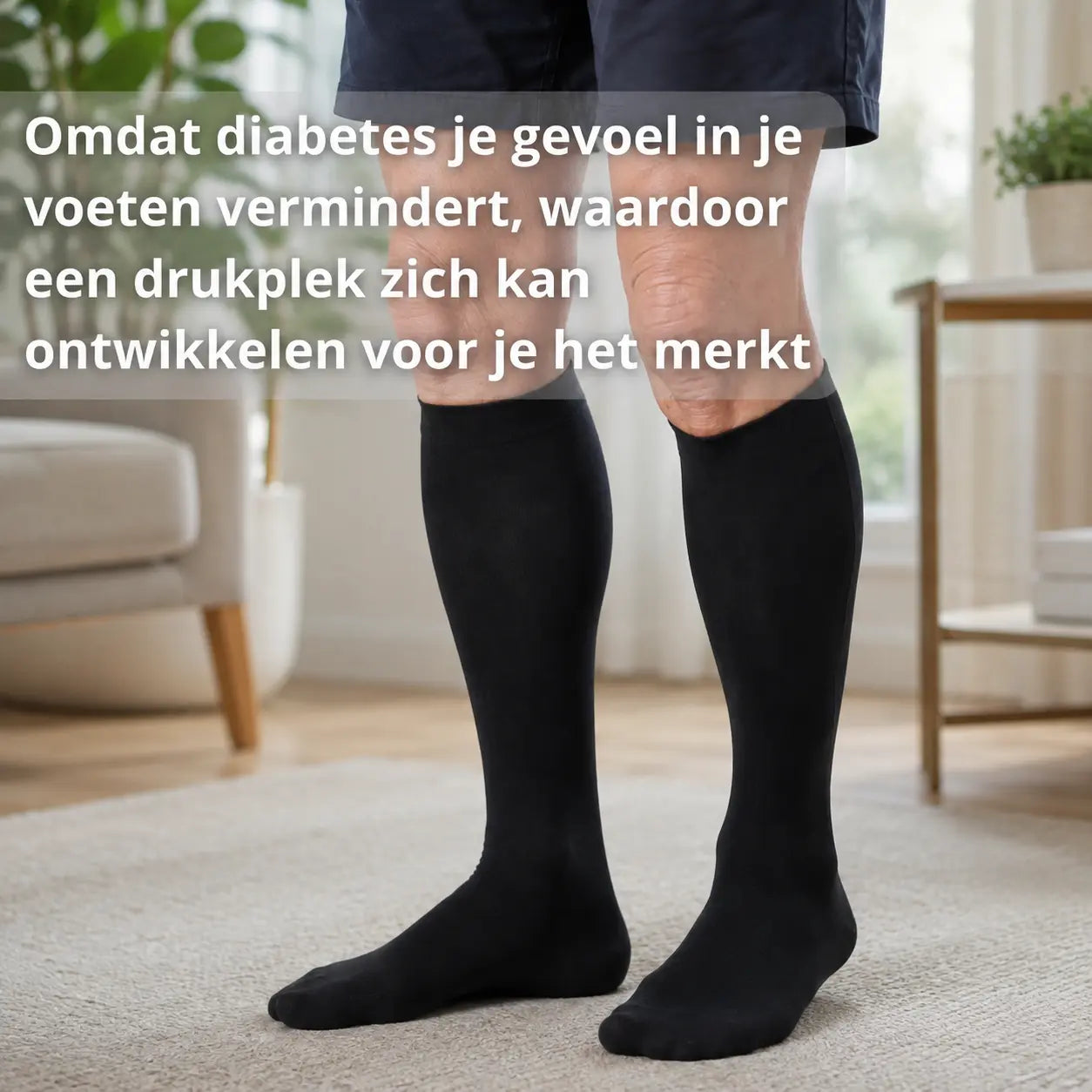 Compressiekousen voor gevoelige voeten bij diabetes