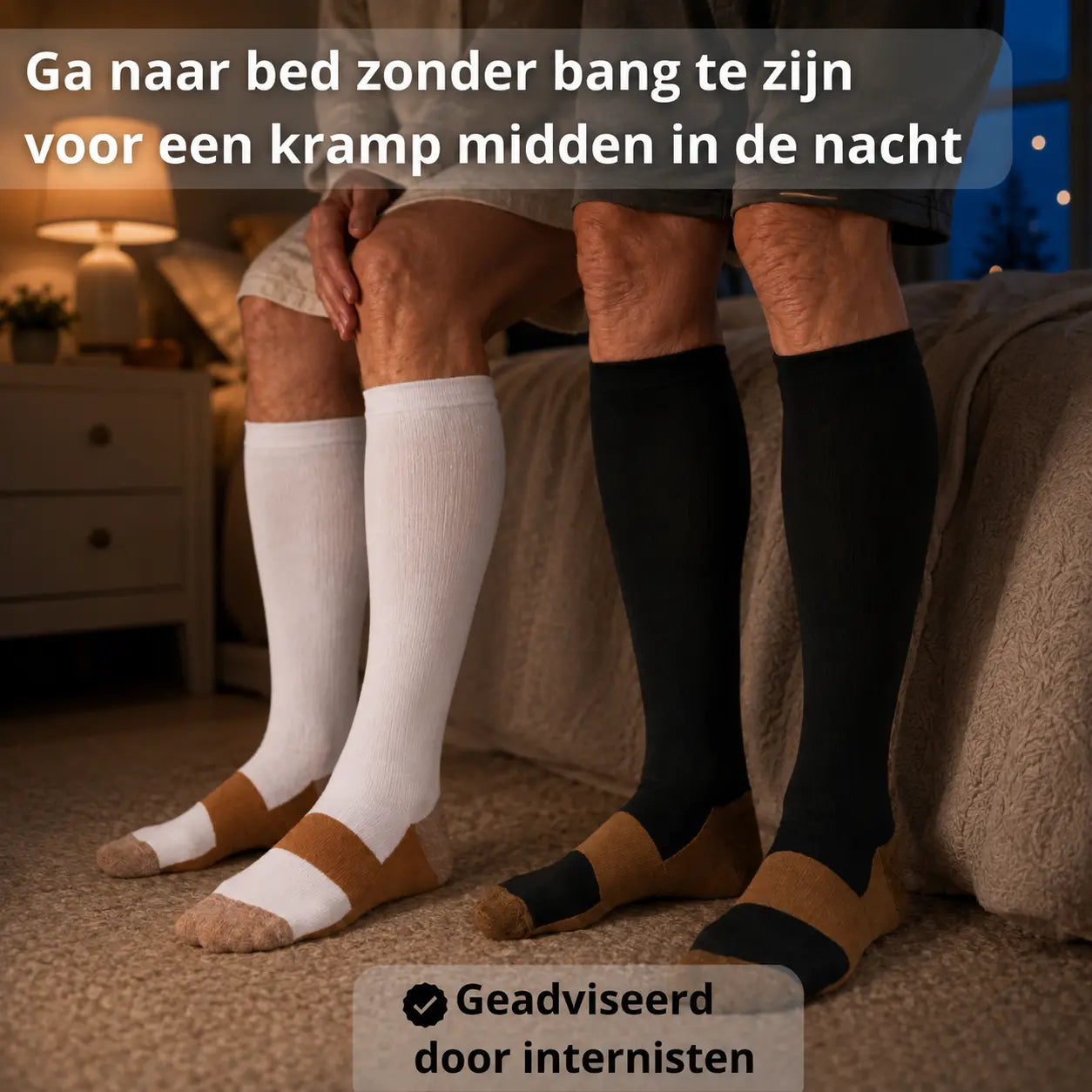 Compressiekousen tegen nachtelijke kramp en zware benen