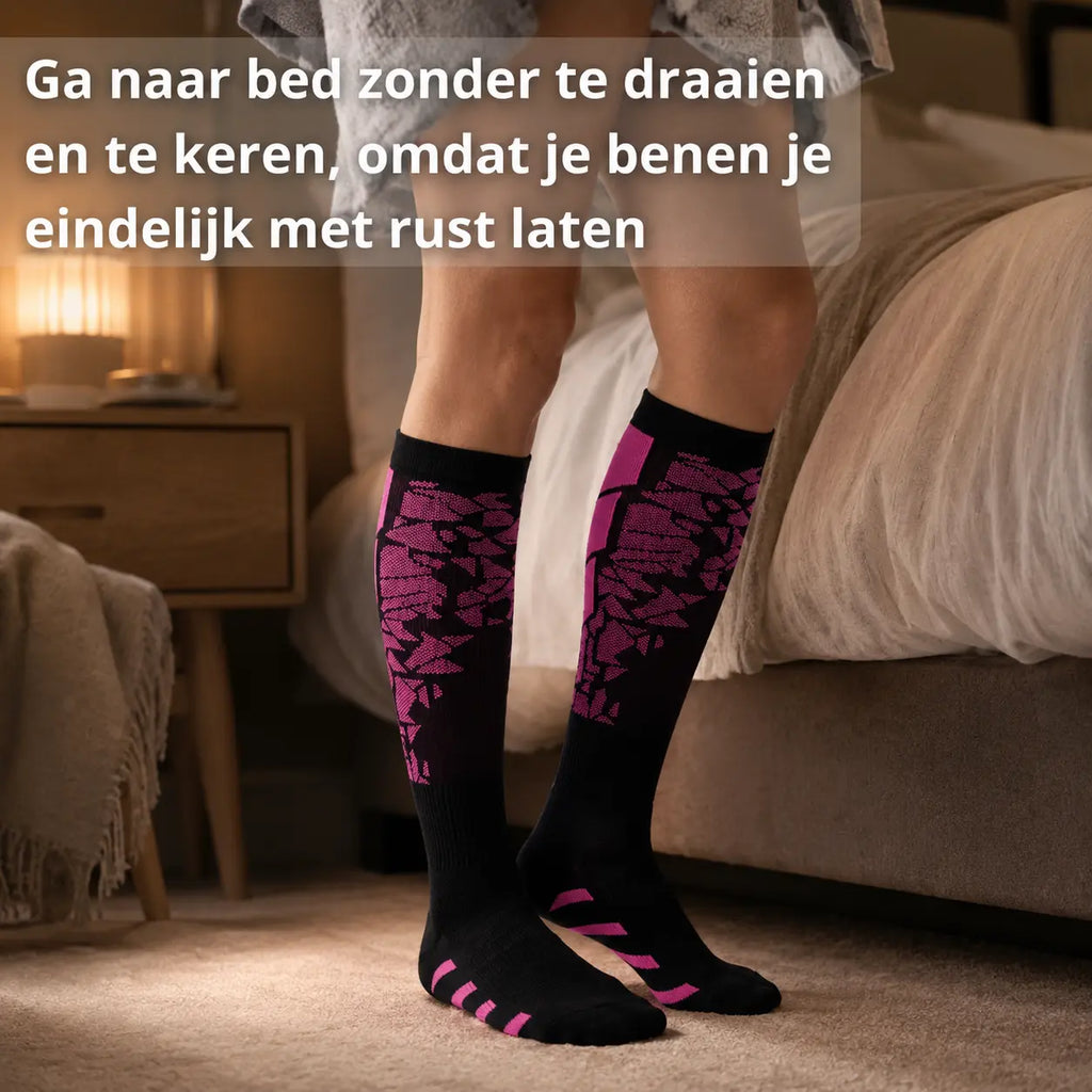 Compressiekousen blauw, ondersteuning bij spataders