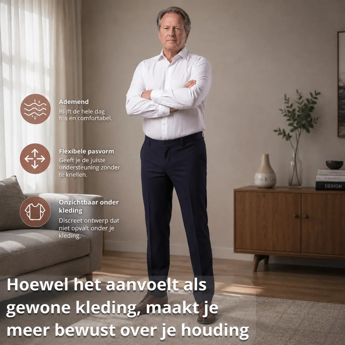 Postuur broek heren, geschikt voor werk en dagelijks gebruik
