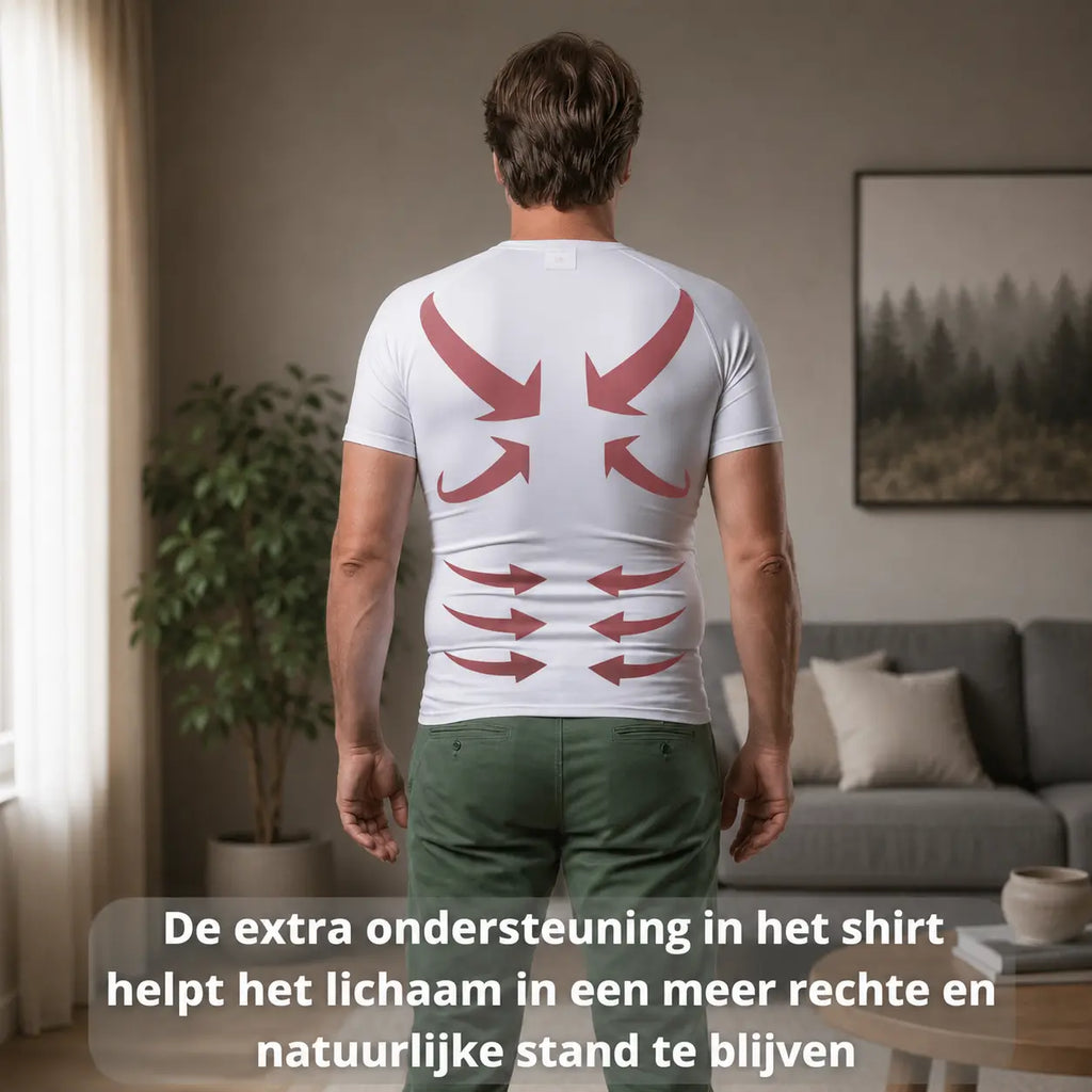 Compressie shirt heren zwart, ademend materiaal