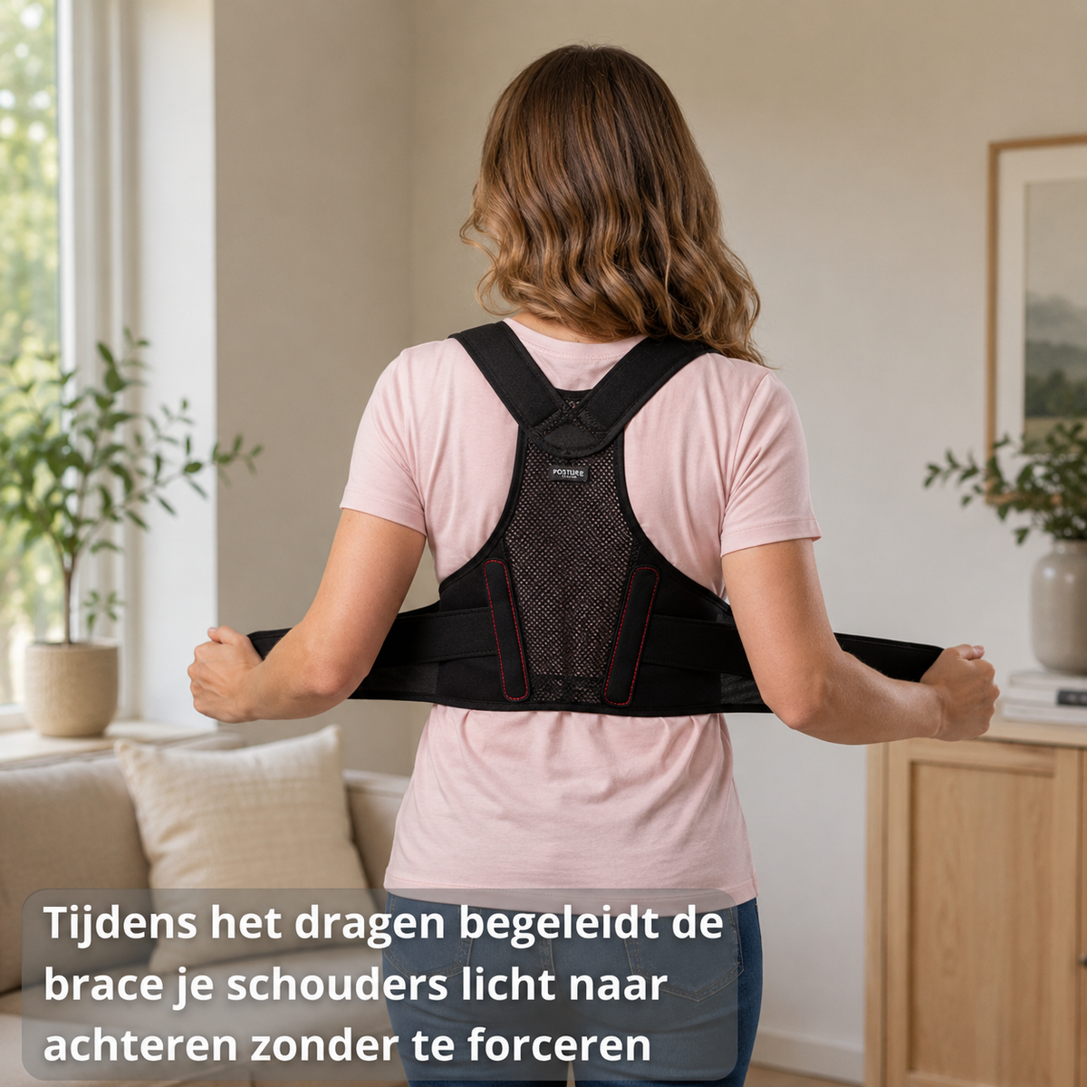 Rugband dames wit, ademend materiaal