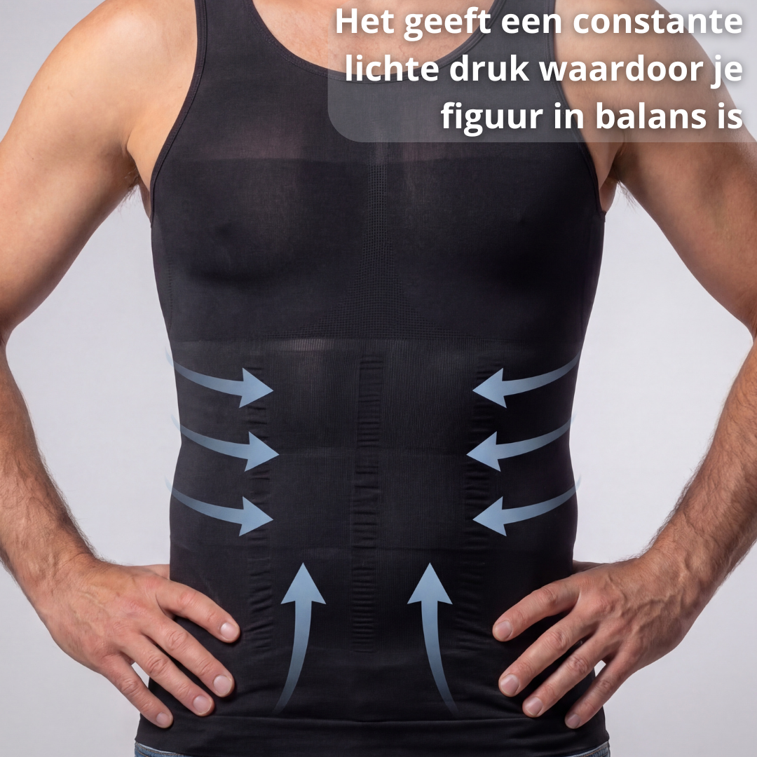 compressie hemd heren, corrigerend hemd buik, shapewear mannen, strak ondershirt afslankend, body shaping shirt heren, buik weg shirt, posture correctie hemd, compressie shirt fitness, shapewear top mannen, corrigerend ondergoed heren
