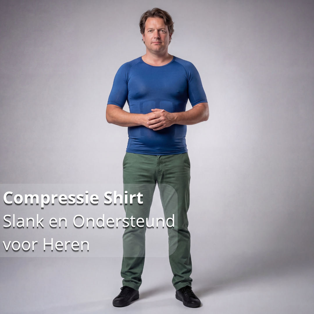 compressie shirt heren, compressie t-shirt heren, houding shirt heren, postuur shirt heren, compressie kleding heren, rug ondersteuning shirt, schouder ondersteuning shirt, houding verbeteren heren, strak shirt heren, slank shirt heren, ondershirt heren, compressie top heren