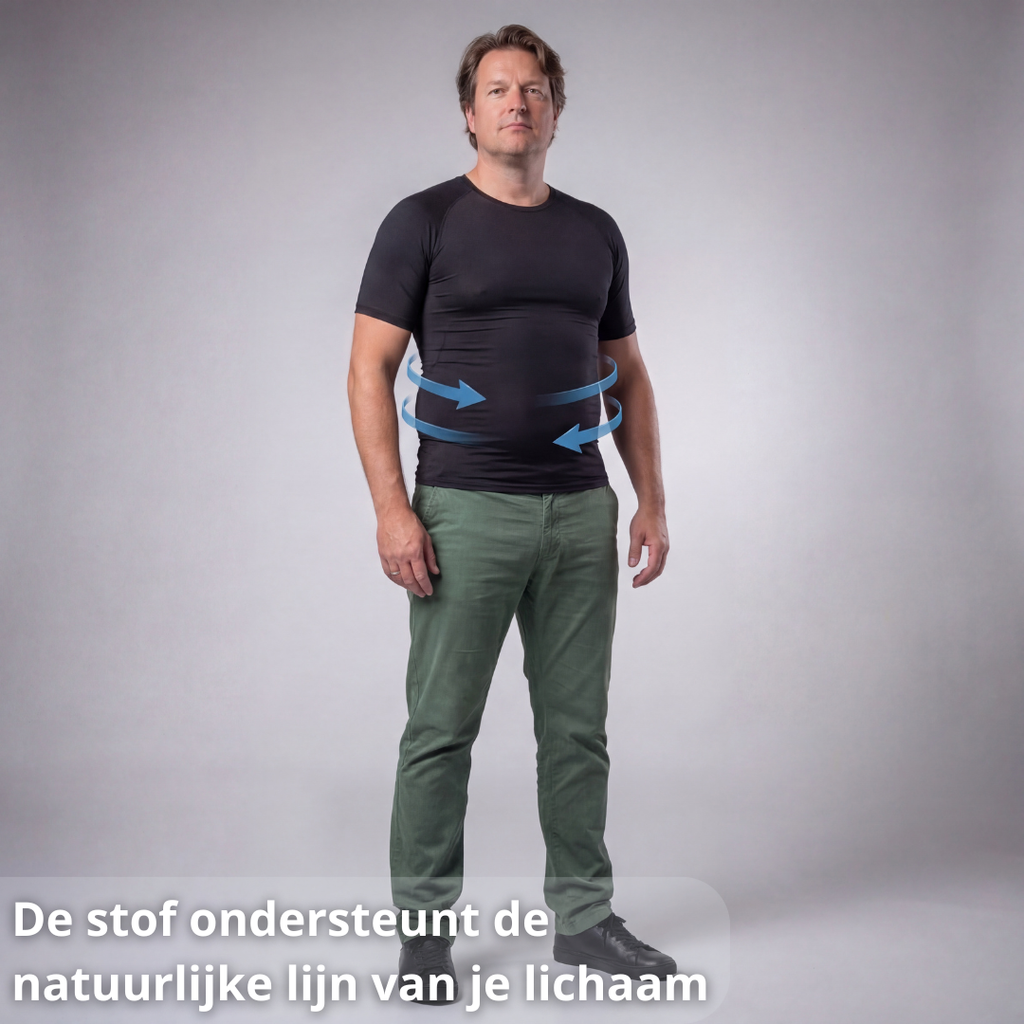 compressie hemd heren, compressie shirt heren, houding hemd heren, postuur shirt heren, compressie kleding heren, rug ondersteuning hemd, schouder ondersteuning shirt, houding verbeteren heren, strak hemd heren, slank shirt heren, onder kleding shirt heren, compressie top heren