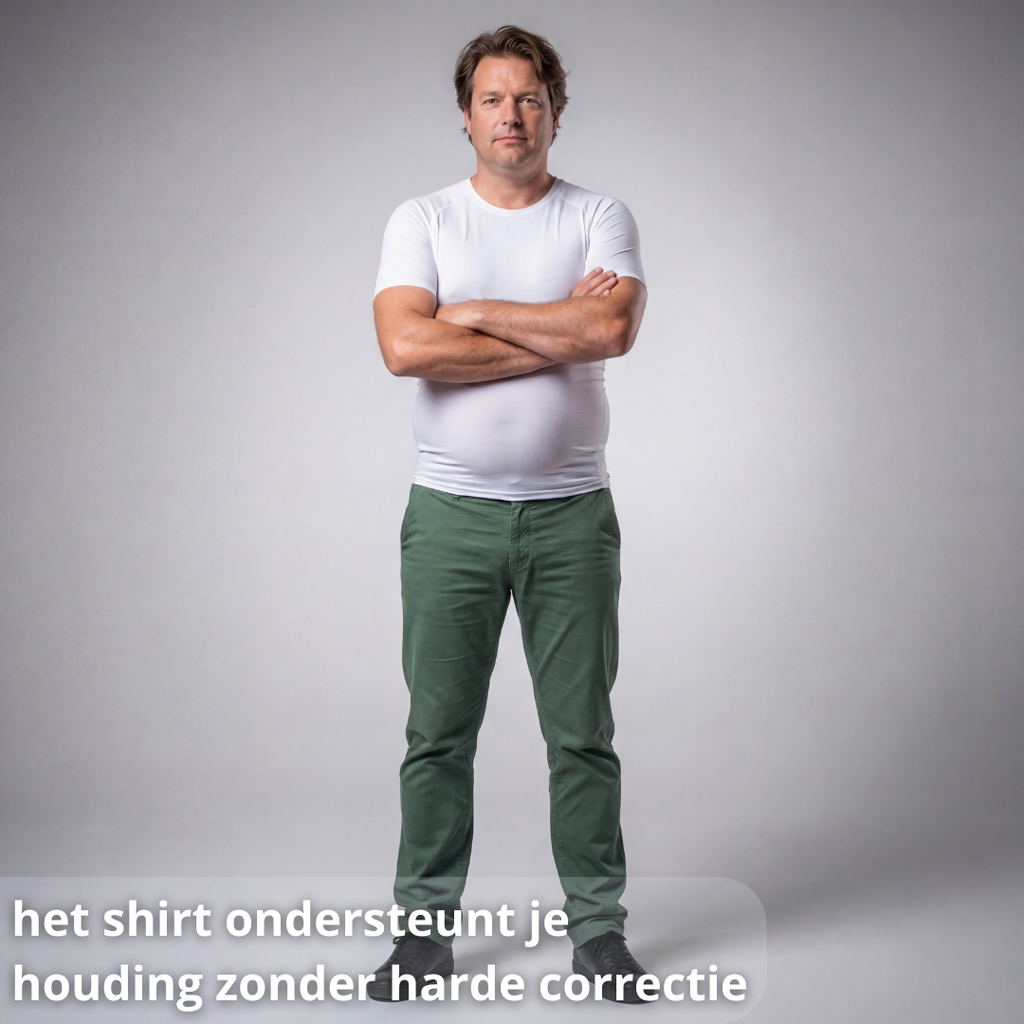 compressie hemd heren, compressie shirt heren, houding hemd heren, postuur shirt heren, compressie kleding heren, rug ondersteuning hemd, schouder ondersteuning shirt, houding verbeteren heren, strak hemd heren, slank shirt heren, onder kleding shirt heren, compressie top heren