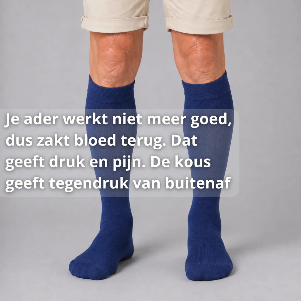 Compressiekousen zwart tegen spataderen, dames en heren