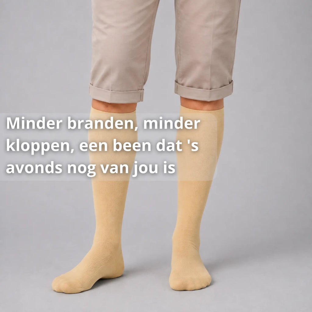 Compressiekousen grijs tegen zware en vermoeide benen