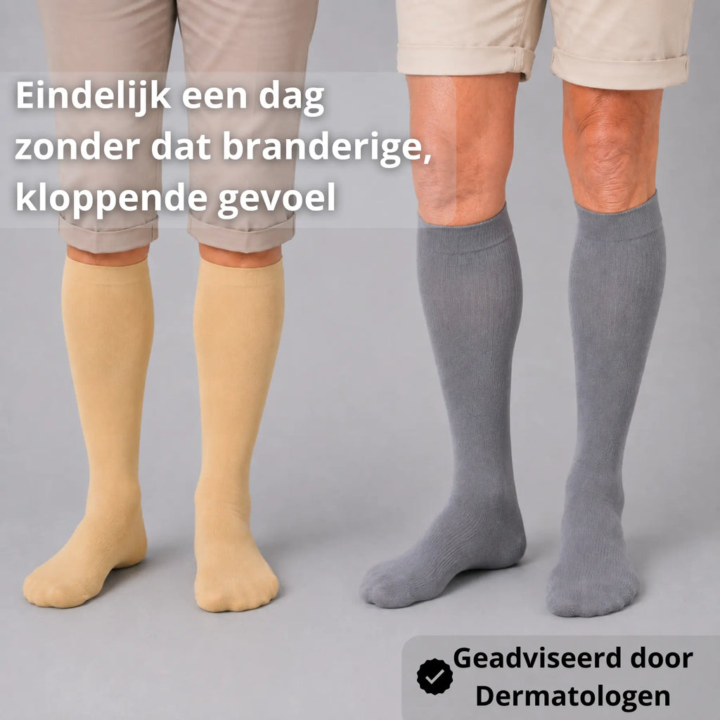 Compressiekousen tegen spataderen en branderig gevoel in de benen