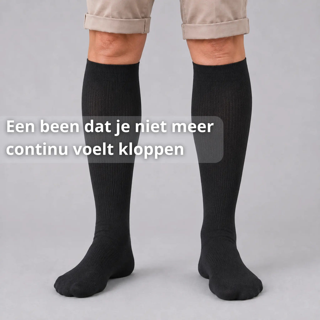 Compressiekousen in de kleur zwart