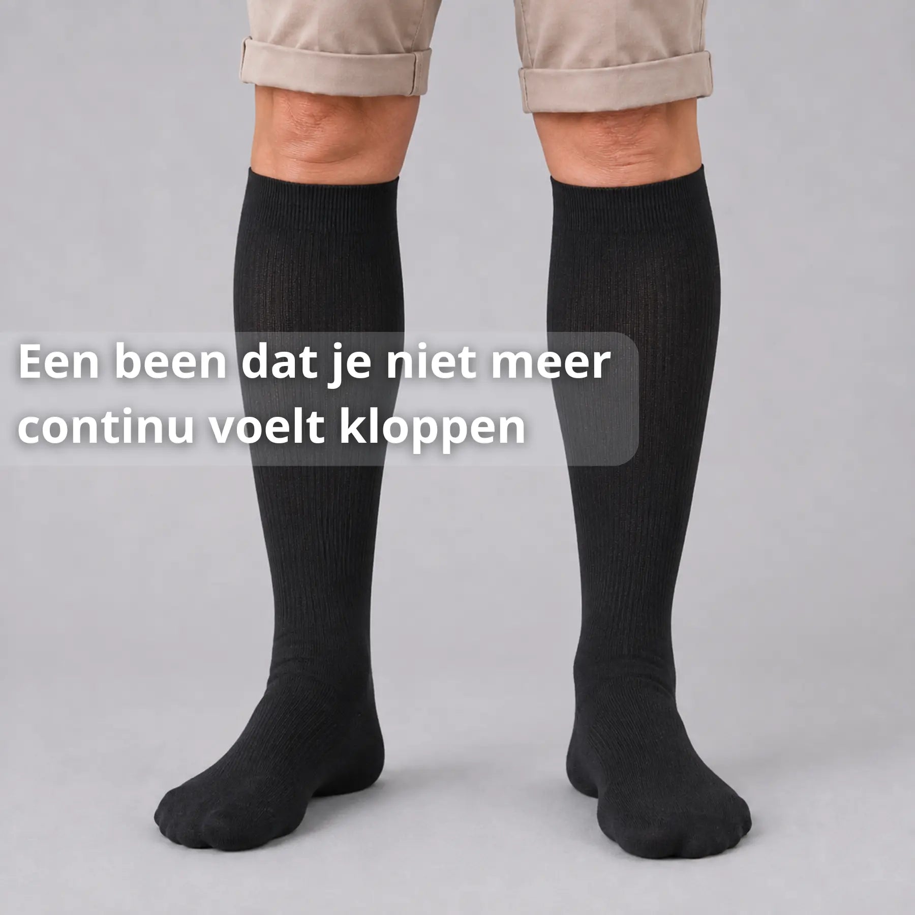 Compressiekousen in de kleur zwart
