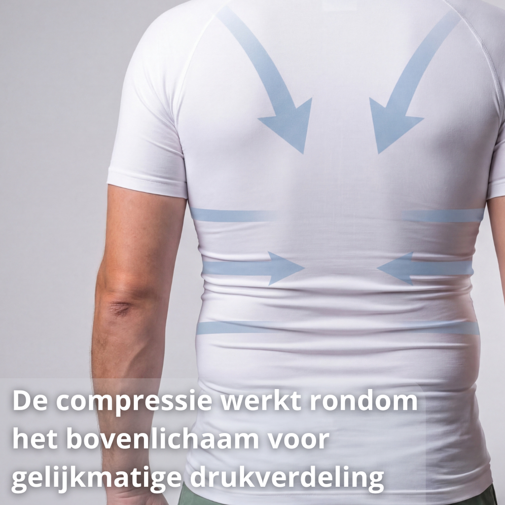 compressie hemd heren, compressie shirt heren, houding hemd heren, postuur shirt heren, compressie kleding heren, rug ondersteuning hemd, schouder ondersteuning shirt, houding verbeteren heren, strak hemd heren, slank shirt heren, onder kleding shirt heren, compressie top heren