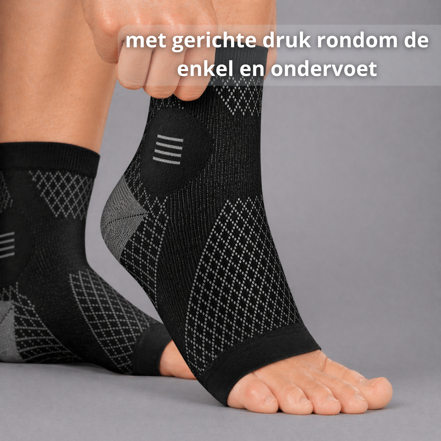 Enkelcompressiesokken Met Open Teen - Universeel