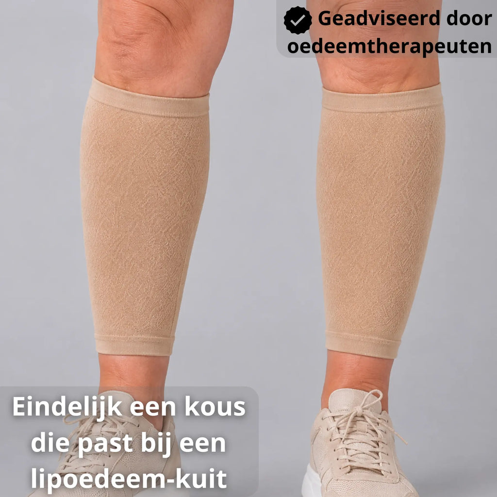 kuitmouw lipoedeem dagelijks dragen compressie kuit
