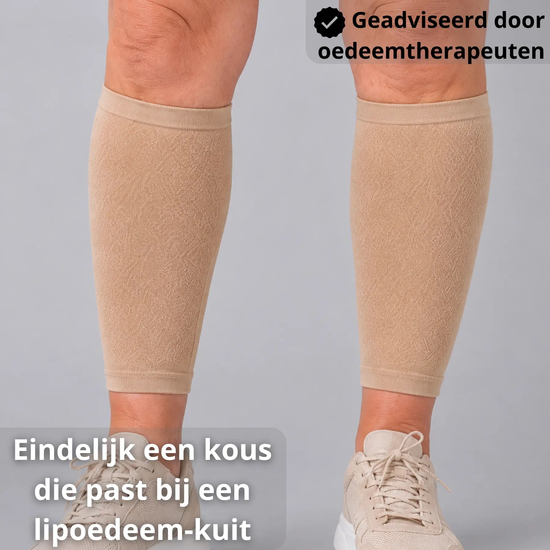 kuitmouw lipoedeem dagelijks dragen compressie kuit