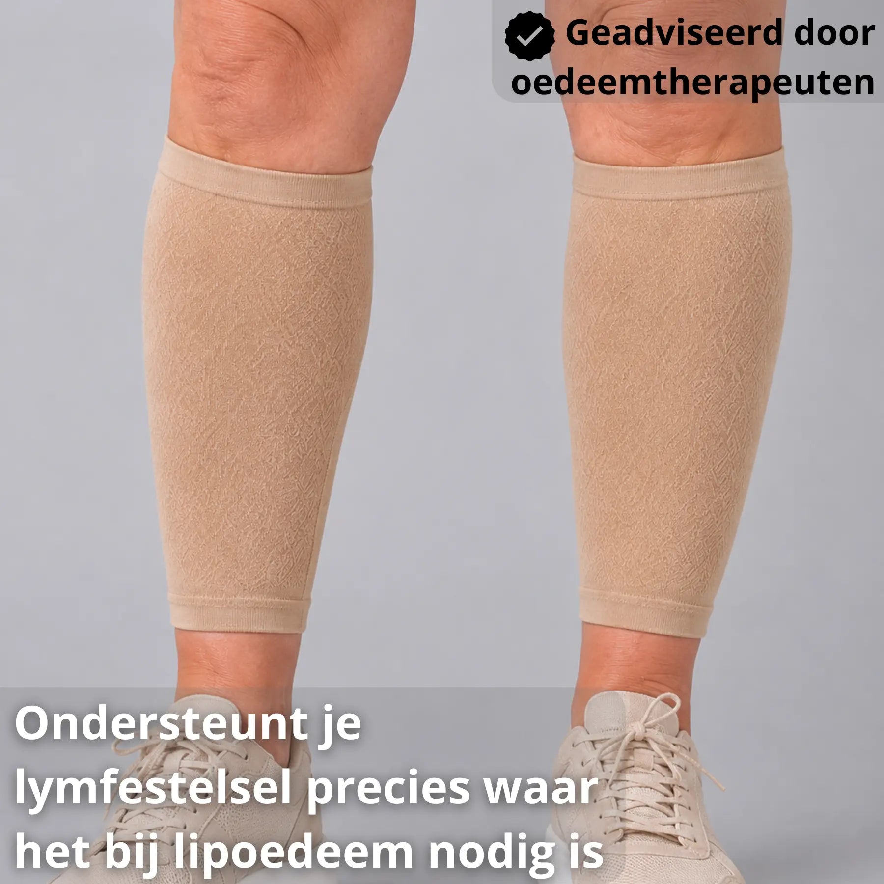 kuitmouw lipoedeem dagelijks dragen compressie kuit