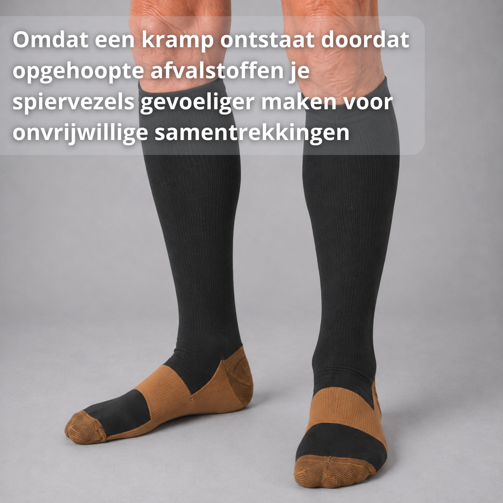 Compressiekousen tegen een zwaar, gespannen gevoel in het been