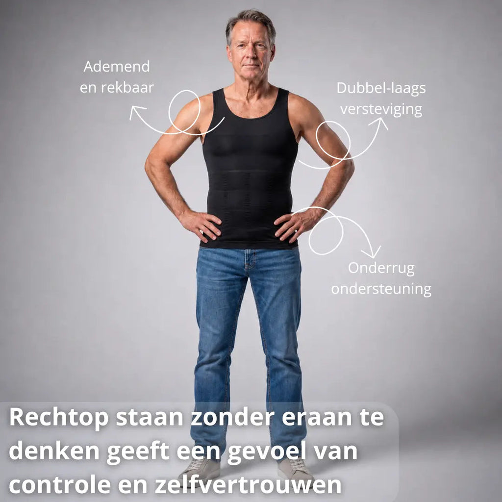 Compressie Hemd Heren – Direct Een Strakker Postuur Onder Elk Shirt - Postuurkleding - 