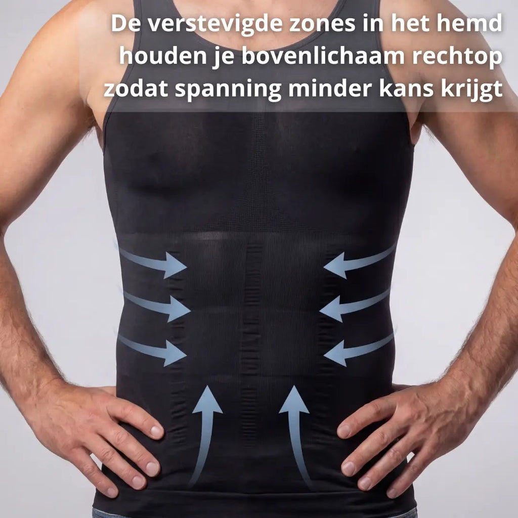 Compressie Hemd Heren – Direct Een Strakker Postuur Onder Elk Shirt - Postuurkleding - 