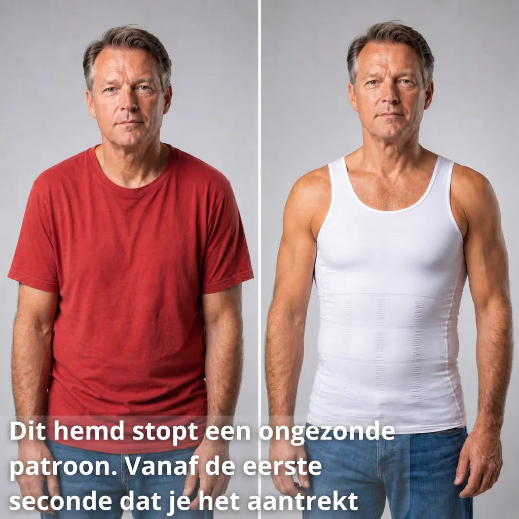 Compressie Hemd Heren – Direct Een Strakker Postuur Onder Elk Shirt - Postuurkleding - 