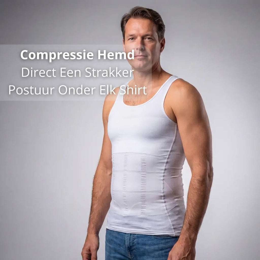 Compressie Hemd Heren – Direct Een Strakker Postuur Onder Elk Shirt - Postuurkleding - 