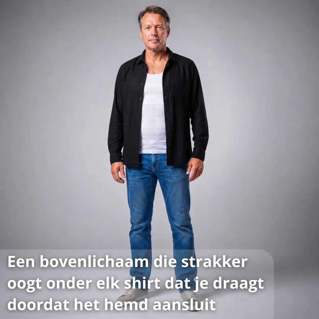 Compressie Hemd Heren – Direct Een Strakker Postuur Onder Elk Shirt - Postuurkleding - 
