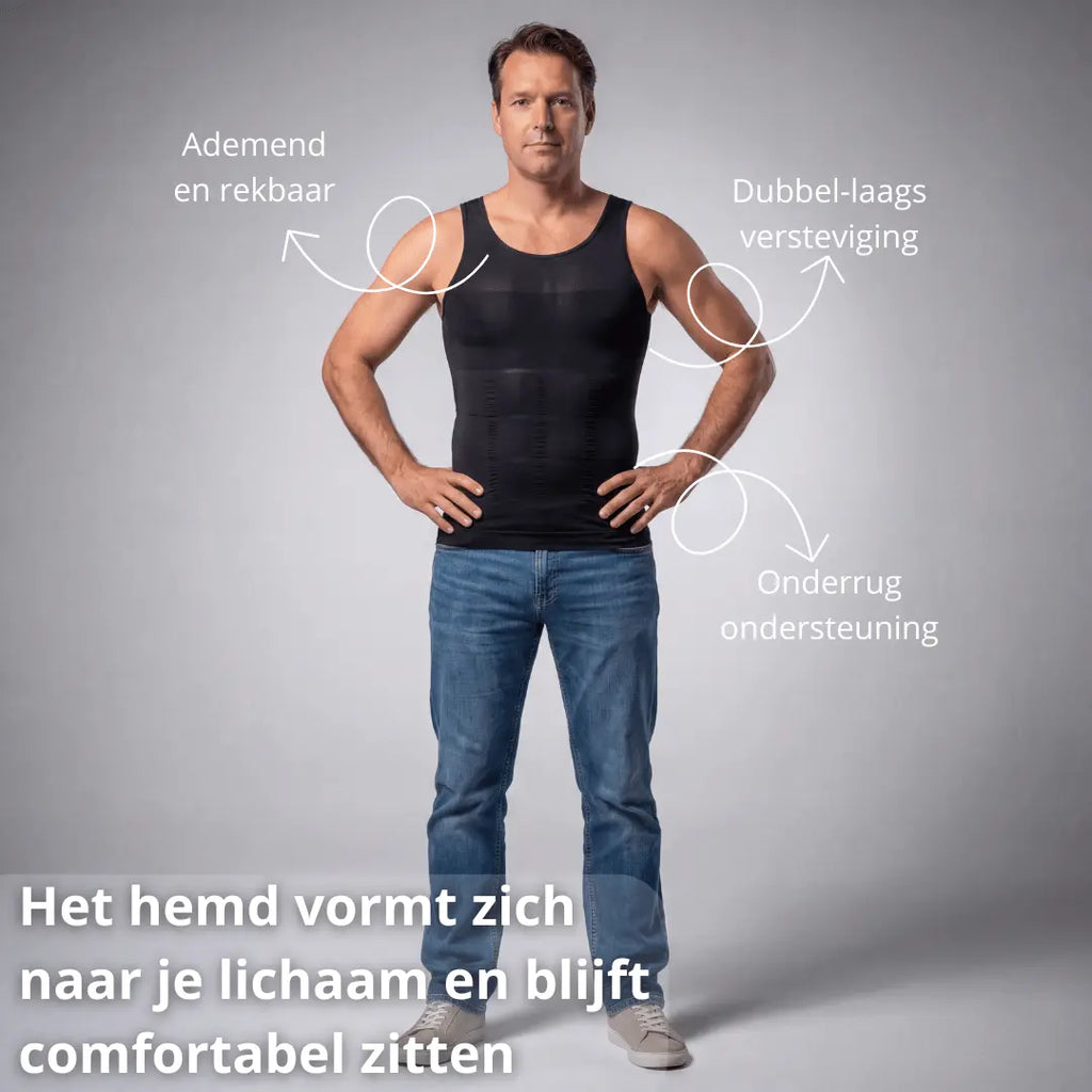 Compressie Hemd – Slank, Recht En Zelfverzekerd - Heren - Postuurkleding - 