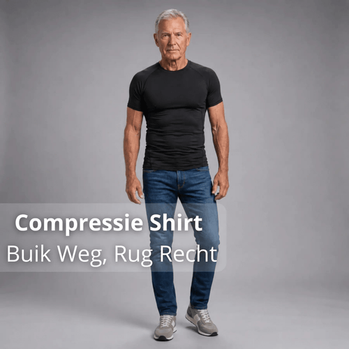 Compressie Shirt – Buik Weg, Rug Recht - Postuurkleding - 