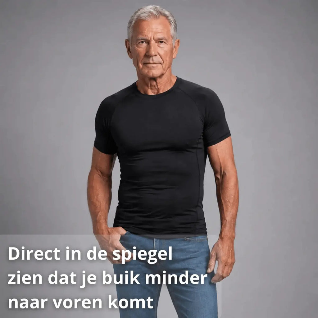 Compressie Shirt – Buik Weg, Rug Recht - Postuurkleding - 