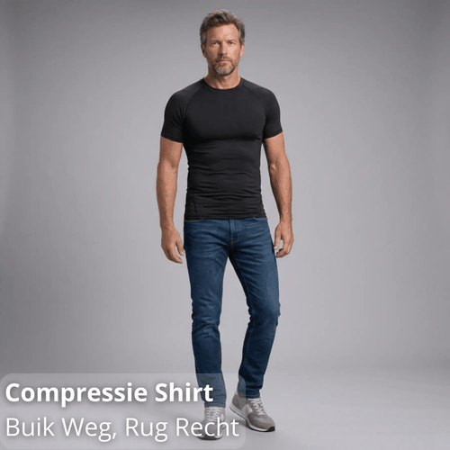 Compressie Shirt – Buik Weg, Rug Recht - Postuurkleding - 