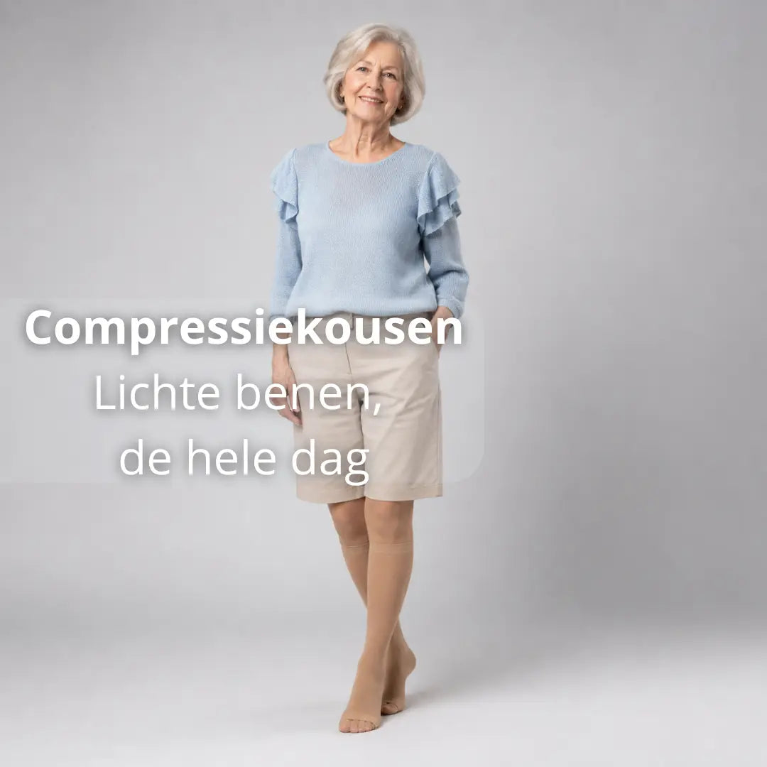 compressiekousen dames lichte benen, enkels normaal dagelijks, zware benen oplossing dames, lang staan lopen dames, beige zwart dames, benen licht hele dag, opgezette enkels dames, graduele compressie dames, compressiekousen dames dagelijks, benen fris aanvoelen dames