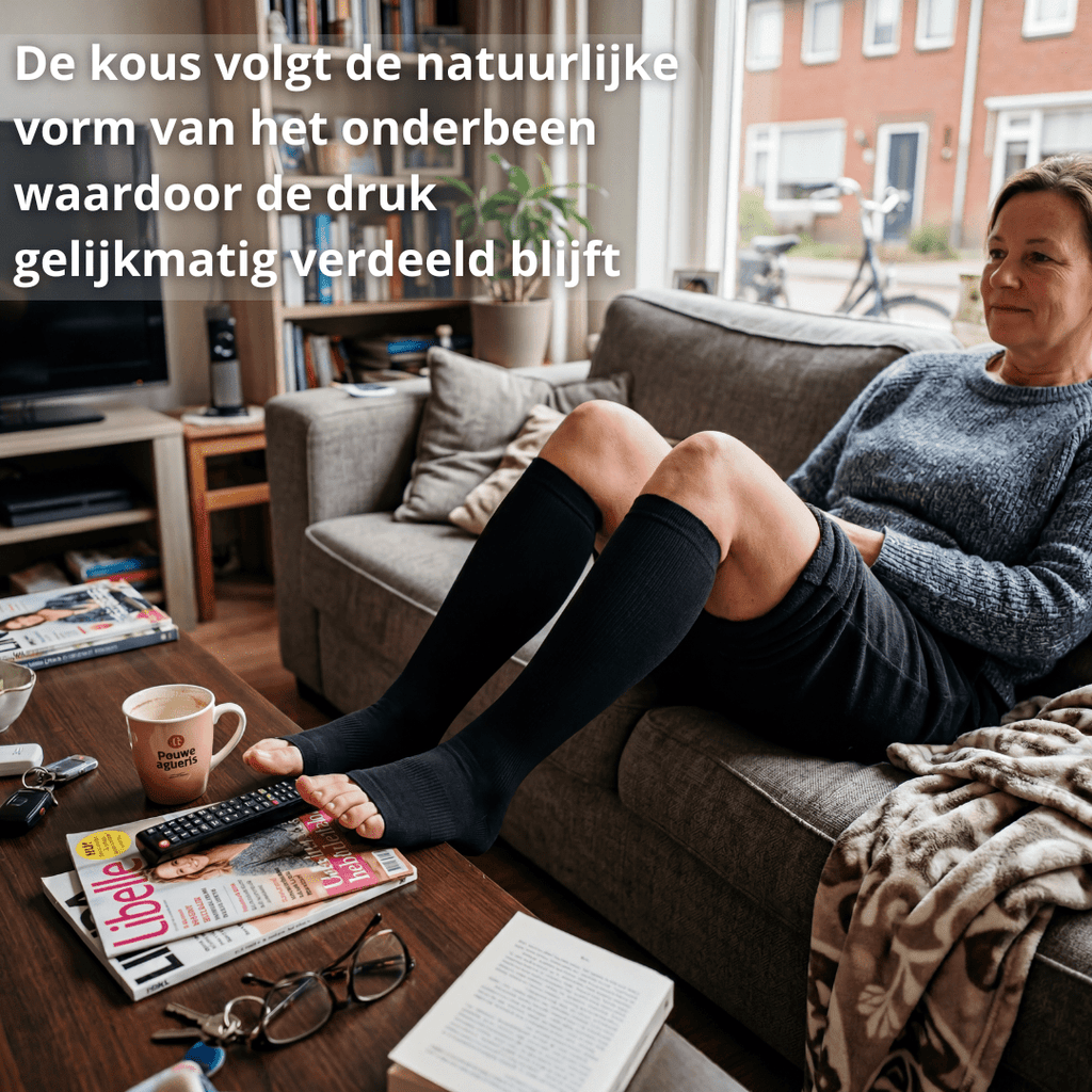 Compressiekousen - Hulp bij gezonde doorbloeding - Postuurkleding - 